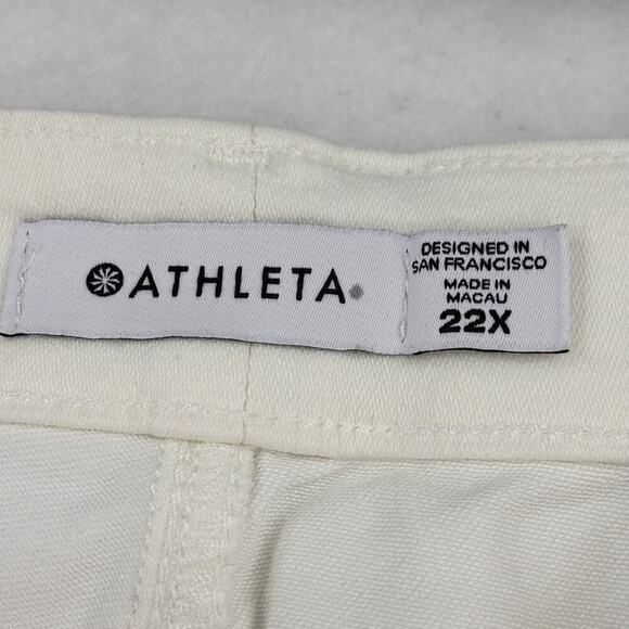 Athleta Sculptek Skinny Ankle Jeans Plus Size 22 White High Rise Stretch Denim - Picture 4 of 12